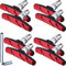 Hotop V Bike Brake Pads with Hex Nuts and Spacers V Bicycle Brake Blocks Set 70 mm (Black and Red)