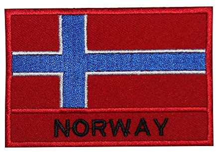 Parche bordado de la bandera nacional de Noruega para planchar o coser