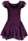 trudge Kinder Ballettkleidung Ballettkleid Mädchen Kurzarm Baumwolle Balletttrikot Ballettanzug Tanzkleid Tanzbody mit Rock Tütü Lila B 140