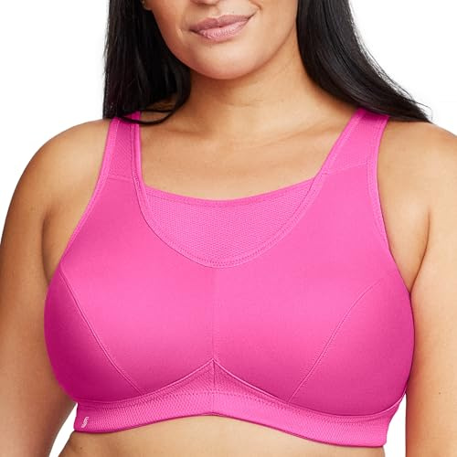 Große Größen Plusgröße Bustier Sport-BH mit bestem Halt ohne Bügel Nr. 1066, Rosa-Violett, 100D