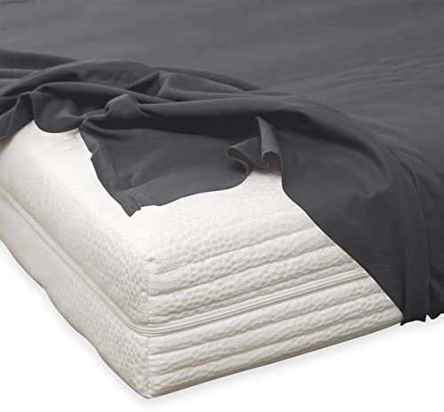 TRAUMSCHLAF Feinbiber Haustuch Bettlaken – warmes Winter-Bettlaken aus 100% Baumwolle, flauschig weich, ohne Spannumrandung, geeignet für Matratzen bis ca. 30 cm – 150x250 cm – anthrazit