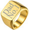 GoldChic Benutzerdefinierter Rolex Ring mit Namegravur Punk Style Herren Männer Siegelring Edelstahl Punk Style Männer Quadrat Bandring in Gold Ringgröße 64.6（20）