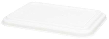 BIOZOYG Zuckerrohr-Deckel für To-Go-Schalen 17 x 12 cm I 1000 St. kompostierbare Deckel für Take-Away-Geschirr I aus Bagasse - biologisch abbaubar I Verpackungs-Deckel weiß rechteckig 1000 Stück
