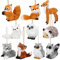 Skylety 10 Pieces Forest Animals Ornaments Woodland Animal Faux Fur Plush Hanging Ornaments Family Educational Playset for Gift Birthday Party Supplies(Animals)