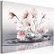 B&D XXL - Akustikbild Blumen Bilder Akustikschaum Hochleistungsschallabsorber Schallschutz Leinwand 1 tlg Wandbild Raumakustik Schalldämmung Magnolie Zen Spa Wasser b-C-0656-b-a