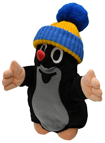 Handpuppe Tierhandpuppen 28 cm Original Der Kleine Maulwurf, mit Blau Mütze, Tierfigur theatrepuppe Handspielpuppe für Kinder Jungen Mädchen Plüsh