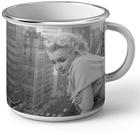 Tasse aus emailliertem Metall, Marilyn Monroe New York Star Hollywood Foto Retro