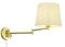 lightling Wandleuchte Liam, messing matt Metall, Stoffschirm weiß, mit Zugschalter, schwenkbar, exkl. 1 x E27 max. 60 Watt, Tiefe: 69 cm, Höhe: 33 cm