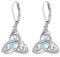Mondstein Keltische Knoten Ohrringe 925 Sterling Silber Mondstein Irische Keltische Tropfen Ohrringe Leverback Schmuck Geschenke für Damen Frauen Mädchen