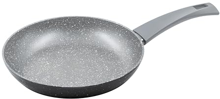 Zanetti - Padella antiaderente DURAPIETRA, adatta a tutti i piani cottura incluso induzione, fondo indeformabile, rivestimento alto spessore, manico soft touch, Diametro 22 cm
