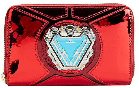 Loungefly Marvel Purse Iron Man 15th Anniversary Official Red Zip Around One Size