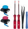 Tolesum Joysticks Analogiques 3D de Remplacement pour Manette NS Switch/Switch OLED Joy-Con/Switch Lite,Thumb Stick Capuchons de Stick avec Tournevis Kit d'outils de Reparation -Rouge et Bleu