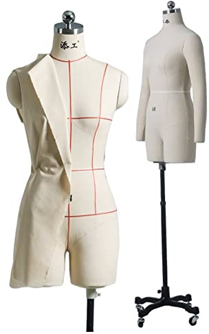 maniquí costura Mujer Maniquí Pinnable para coser ropa, Formas de vestido de talla grande con brazos suaves, Maniqui Sastre Maniqui Modista sobre Ruedas, Adulto Tamaño Completo ( Color : White , Size