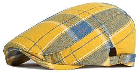 Rivccku Boina Hombre Gorra Plana de Gorra de Conducción de Golf de Tweed en Espiga Gorra de Pico de Pato