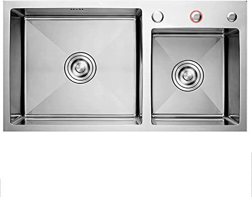 Fregadero de cocina Fregadero doble Fregadero doméstico para lavavajillas Fregadero hecho a mano de acero inoxidable Fregadero para lavavajillas Instalación empotrada o bajo cubier