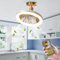 Socket Fan Ceiling Fan with Lights Remote Control Modern 3 Speed LED Mini Flush Mount Ceiling Fan Small Enclosed Low Profile Ceiling Lighting for Kids Room Kitchen Bedroom