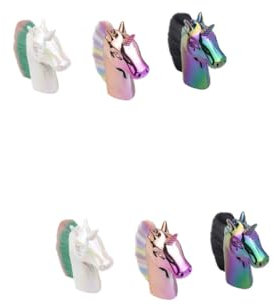 6 Pièces brosse nettoyante pour ongles brosse de nettoyage de la poussière des ongles brosse à ongles licorne brosse à ongles pour le nettoyage manucure pinceau de maquillage