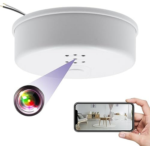 KAGMY WiFi Spy Camera Smoke Detector, HD 1080P Hidden Camera for Home Office Security Surveillance Camera, Wireless Security Nanny Camera with Remote View/Night Vision/Motion Detection