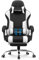 GTPLAYER Gaming Chair, Massage Ergonomic Computer Chair with Footrest and Lumbar Support Height Adjustable with 360°-Swivel Seat and Headrest for Office White Fabric