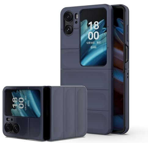 ESTH® Hard PC Case for Oppo Find N2 Flip with Germ-Resistant Shield, Slim Fit, Gentle-to-Touch Texture, High Resilience Shockproof Anti-Scratch Cover, Dark blue