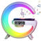 LIULIUDA Wireless Charger Speaker Night Light G Shape LED Phone Charging Speaker Dimmable, Timer Alarm Clock Charger Stand Color Changing Smart Music Desk Lamp Gift Her Him (White)