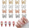 3D Butterfly Nail Charms, 20 Pcs Shiny Butterfly Nail Rhinestones Gems Gold Silver Nail Art Charms Luxury Crystal Nail Jewelry for Nail Art Decoration DIY Crafts (Gold+Silver+Rose Gold+White)