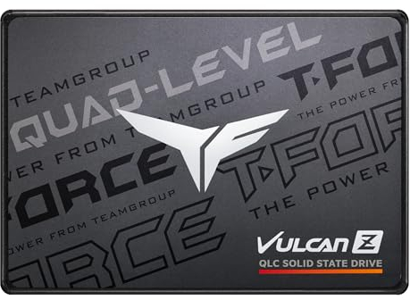 TEAMGROUP T-Force Vulcan Z 1TB SLC Cache 3D NAND QLC 2.5 Inch SATA III Internal Solid State Drive SSD (R/W Speed up to 550/500 MB/s) T253TY001T0C101
