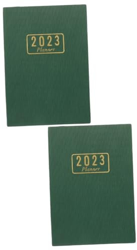 COHEALI 2St 2023 Notizblock schreibutensilien schreibheft Monatsplaner 2023 tragbares Planerbuch Notizblöcke Notizbücher Zubehör beachten Angebot beachten Tasche planen Kalender Notizbuch