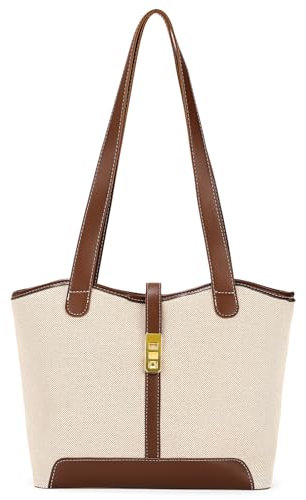 SENDEFN Tote Bags for Women Large Shoulder Bag with Zipper and Locking Knob，Suitable for College School Work Travel Shopping