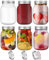 Auauraintt Mason Jar 450 ml,Frasco de vidrio con tapa tipo split y orificio,tarro de almacenamiento de alimentos,ara Conservas, Almacenamiento, fermentación,Jugo, Alimentos, etc(6 Pack)