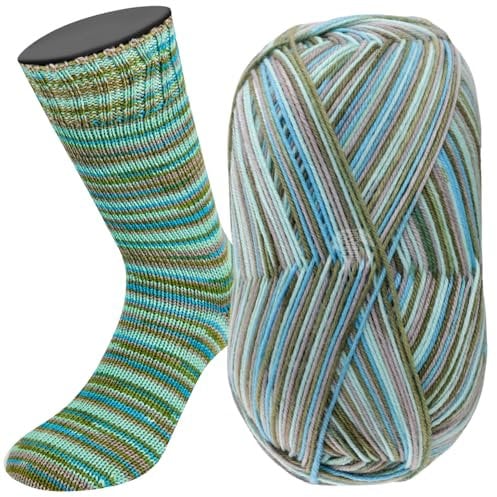 LANA GROSSA Meilenweit 100 Merino extrafine | Hochwertiges Sockengarn, waschmaschinenfest | Handstrickgarn aus 75% Schurwolle & 25% Polyamid | 100g Wolle, Stricken & Häkeln | 420m Garn FB6168