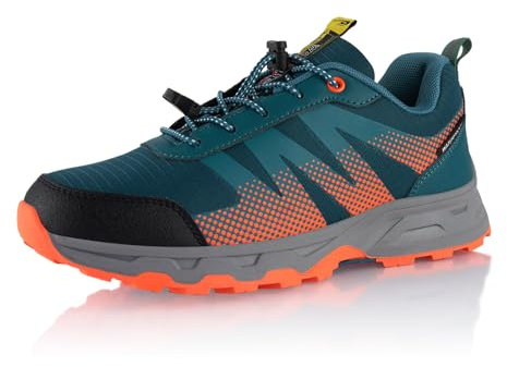 Fusskleidung® Damen Herren Wanderschuhe wasserdichte Trail Running Trekkingschuhe Blau Orange Dunkelblau EU 43