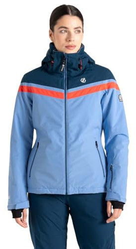 Dare2B Womens Flurry Ski Jacket, Hydrangea Blue Red, 14 EU