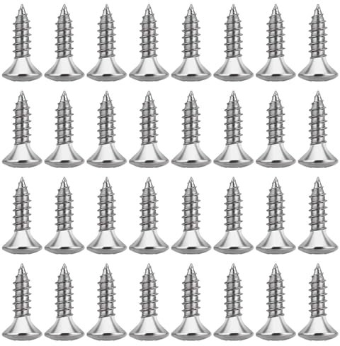 50 Stück 3mm Gitarren Bass Schlagbrett Schrauben Schlagbrett Schrauben Bass Schlagbrett Schraubensatz Für Fender Strat St Tele Tl Stratocaster Telecaster Gibson Les Paul Sg Gitarre, Helles Silber