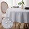 Softalker Round Table Cloth 150 cm (59 in) Diameter Faux Linen Tablecloth Light Grey, 6 Seater, Wipeable, Washable, Christmas Cafe Party Outdoor Garden Kitchen Dinning Tabletop