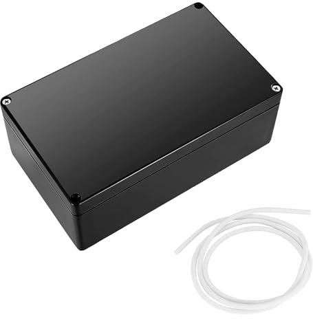 Abzweigdose Wasserdicht IP66, 1 Stück Verteilerdose Außen, Schwarz Electronic Projekt Box, 200 x 120 x 75 mm, Elektrozubehör Gehäuse Kunststoff