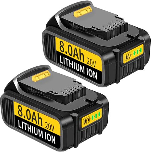2Pack 8.0AH 18V/20V Replacement for Dewalt Battery Compatible with DCB184 DCB180 DCB181 DCB182 DCB183 DCB184B-XJ DCB185 with LED Indicator