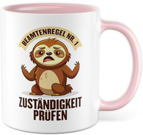 Tasse Beamter Geschenk Zuständigkeit prüfen, Kaffeetasse 330ml aus Keramik - Beamte Büro Humor Amt Verantwortung Kaffee-Becher