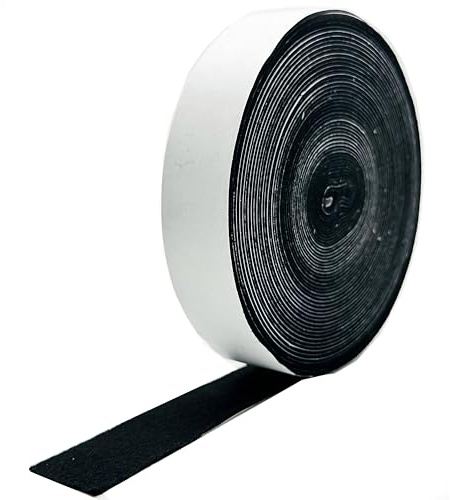 ASVE Nastro adesivo anti-cigolio in feltro, 25 mm x 10 m, colore: nero