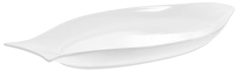 Luxshiny 1 pieza Plato Ovalado de Cerámica Blanca para Servir Pescado y Aperitivos para Cocina y Restaurantes Elegante y Funcional