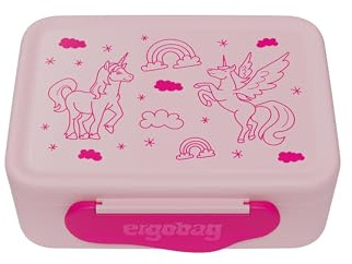 ergobag Brotdose Einhorn - Pink | mit Trennfach, spülmaschinenfest für eine praktische und unkomplizierte Nutzung im Alltag