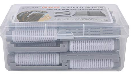 Wakects 20pcs Haarpermstangen Set, Haarwalzen Kunststoff Haare Kaltwellenstangen Lockenstile, Haardien -Friseur -Kit, 20 Haarblockler mit, Plüschschloss Design, kein Schaden für Haare (GREY)