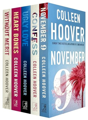 Colleen Hoover 5 Books Collection Set (November 9, Confess, Ugly Love, Heart Bones, Without Merit)