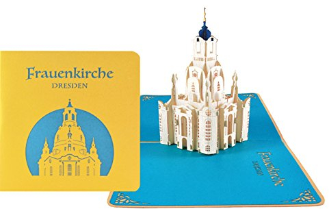 Wunderkarte Dresdner Frauenkirche türkis: 3D, Klappkarte, Midi-format