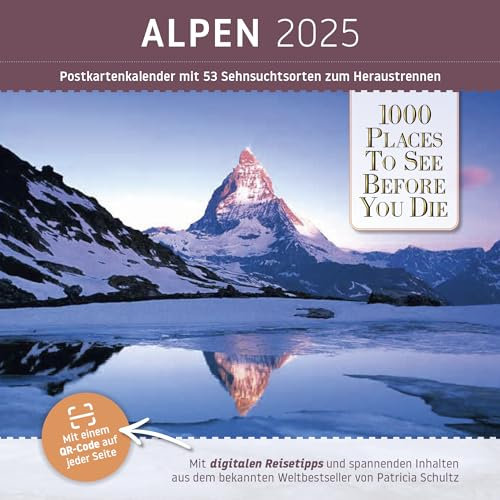 Alpen 2025: 1000 Places Postkartenkalender
