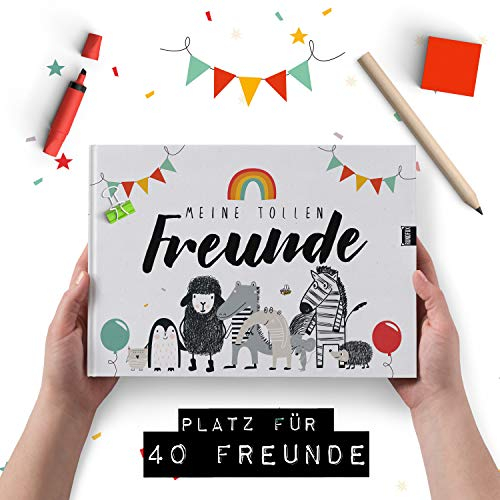Rundfux Meine tollen Freunde - Freundebuch Platz für 40 Freunde für Kindergarten und Schule/Kleines Geschenk, Mitgebsel oder Mitbringsel