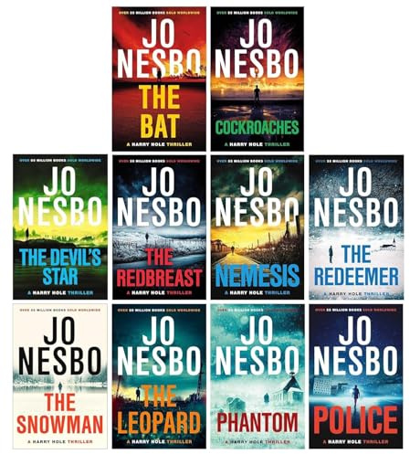 Harry Hole Series Book 1-10 Collection 10 Books Set By Jo Nesbo (Police, Phantom, The Leopard, The Snowman, The Redeemer, Nemesis, The Redbreast, The Devil's Star, Cockroaches & The Bat)