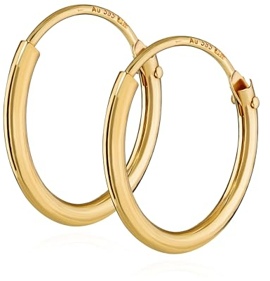 NKlaus PAAR 585 echt GOLD HERREN Creolen Ohrring Ohrschmuck Ohrhänger 13 mm 1751