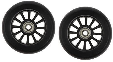 Sharplace 2X Roues de Trottinette, Pièce de Remplacement 100mm Diamètre, Solide, Anti-Puncture, Antidérapant - Noir, 100x28mm