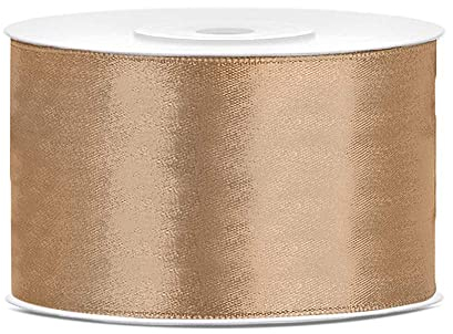DaLoKu Satinband 6/12/25/38/50/100mm x 25m Geschenkband Schleifenband, Größe: 38mm x 25m, Farbe: Gold